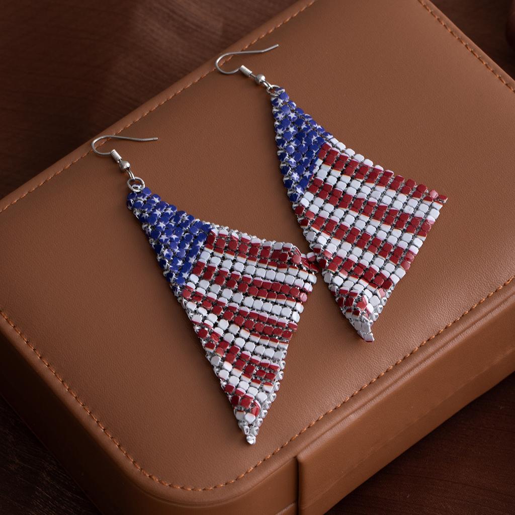 Fashion Personality Temperament Exaggerated Style Earrings Rainbow Christmas Aluminum Sheet Metal Mesh Earrings Temperament Design Earrings