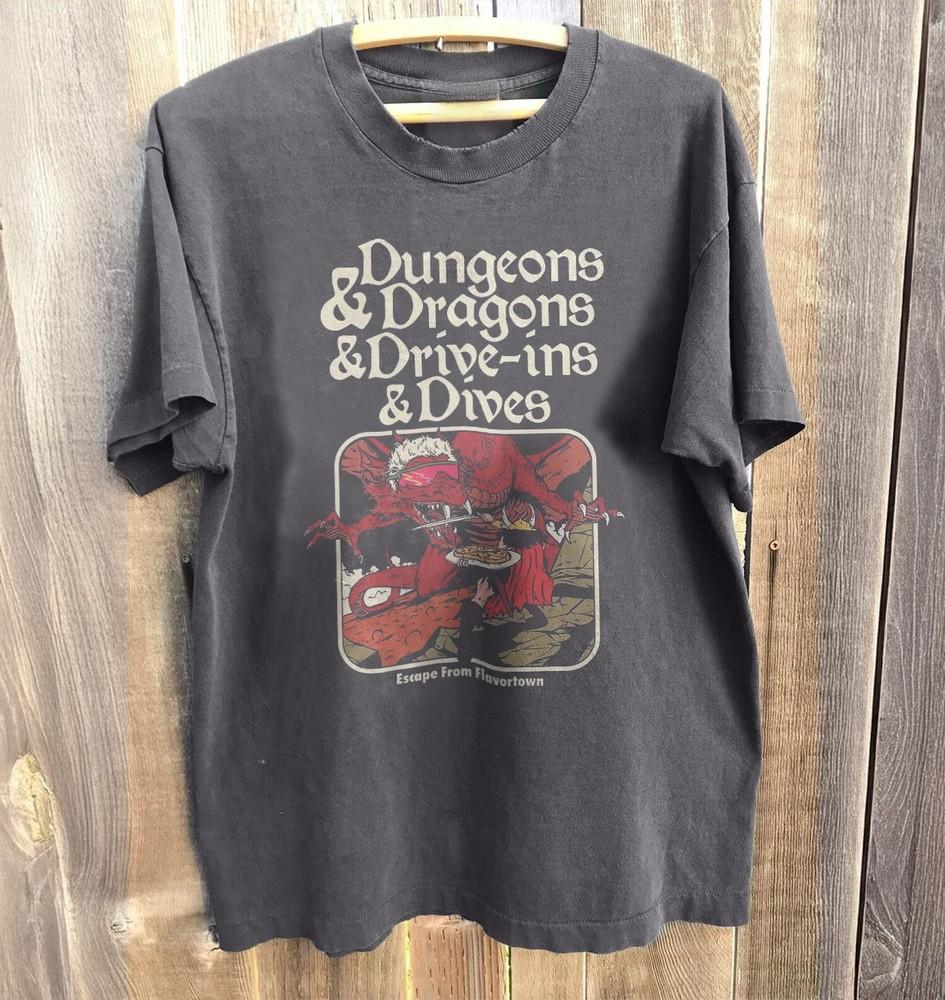Dungeons amp Dragons Driveing Dives Charcoal Cotton Tshirt Unisex T-Shirt XL