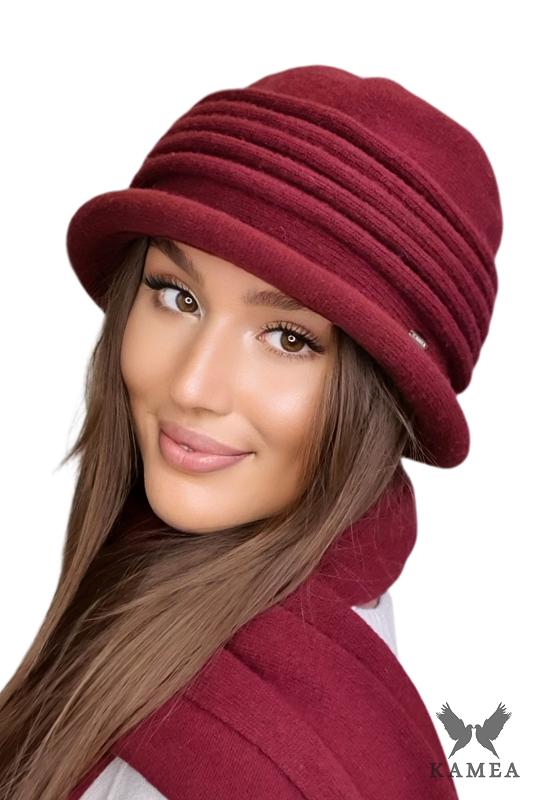Salerno Autumn-Winter Women' Hat, Burgundy Color