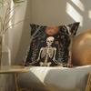 Personalized Art Skeleton Display Pillow Case Pattern Printed Pillowcase For Living Room Sofa Cushion Cover & Bedroom Decor