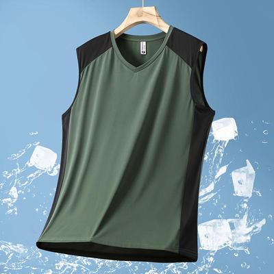 Übergröße 4XL-13XL Herren Oversized T-Shirt Sommer Tops V-Ausschnitt Locker Ärmellos Tee