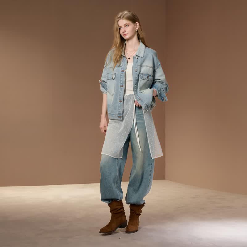 Women's Casual Loose Fit Denim Jacket