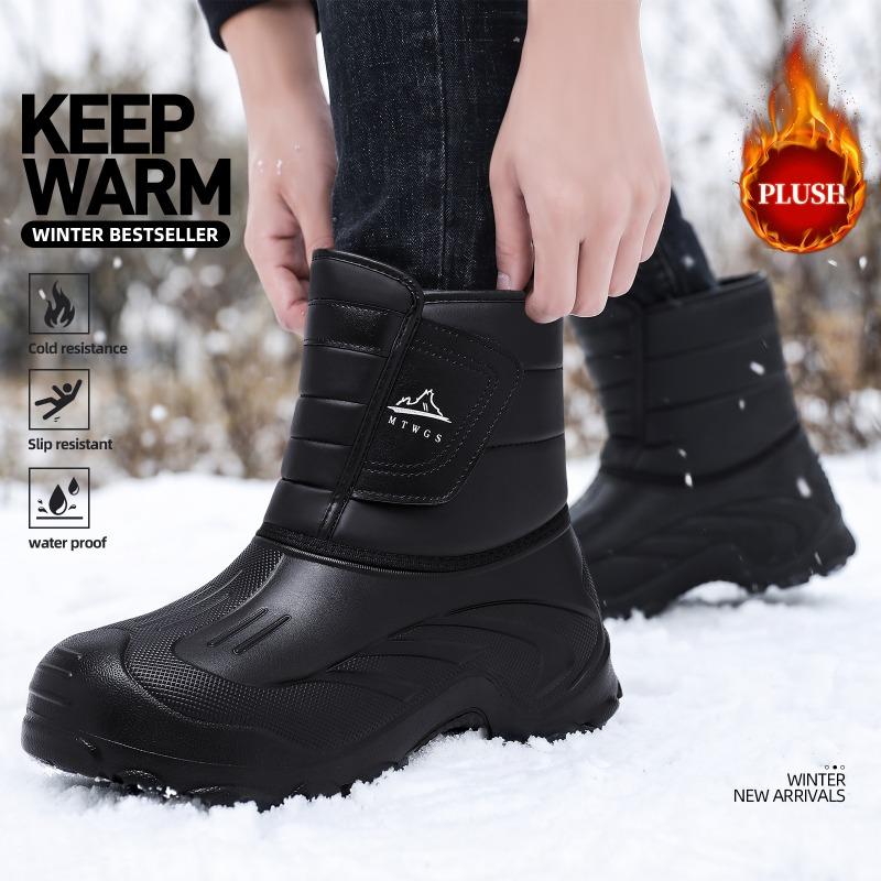 Cotton shoes women's shoes, winter waterproof and non-slip snow boots, piled and thickened one-pedal outdoor casual cotton boots