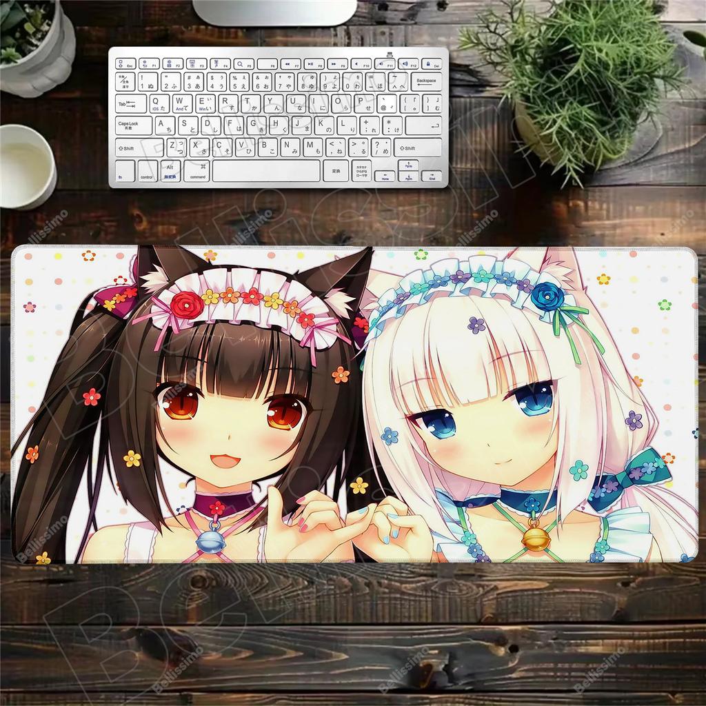 XXL Home HD Computer Desk Mats Mouse Pad Nekopara Mousepad Carpet Gamer Office Laptop Soft Mouse Mat Desktop Mouse Mats 90x40cm
