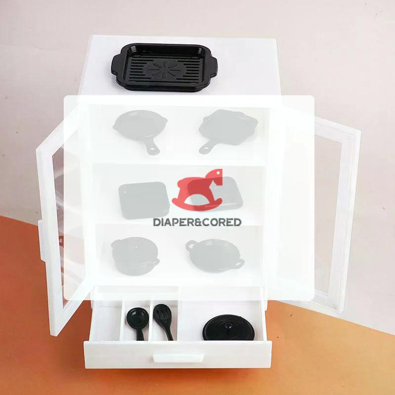 1 Set 1:12 Mini Food Pretend Play Accessores Toy Dollhouse Furniture Model Kitchen Play Kit Miniature Rice Cookers Cabinet