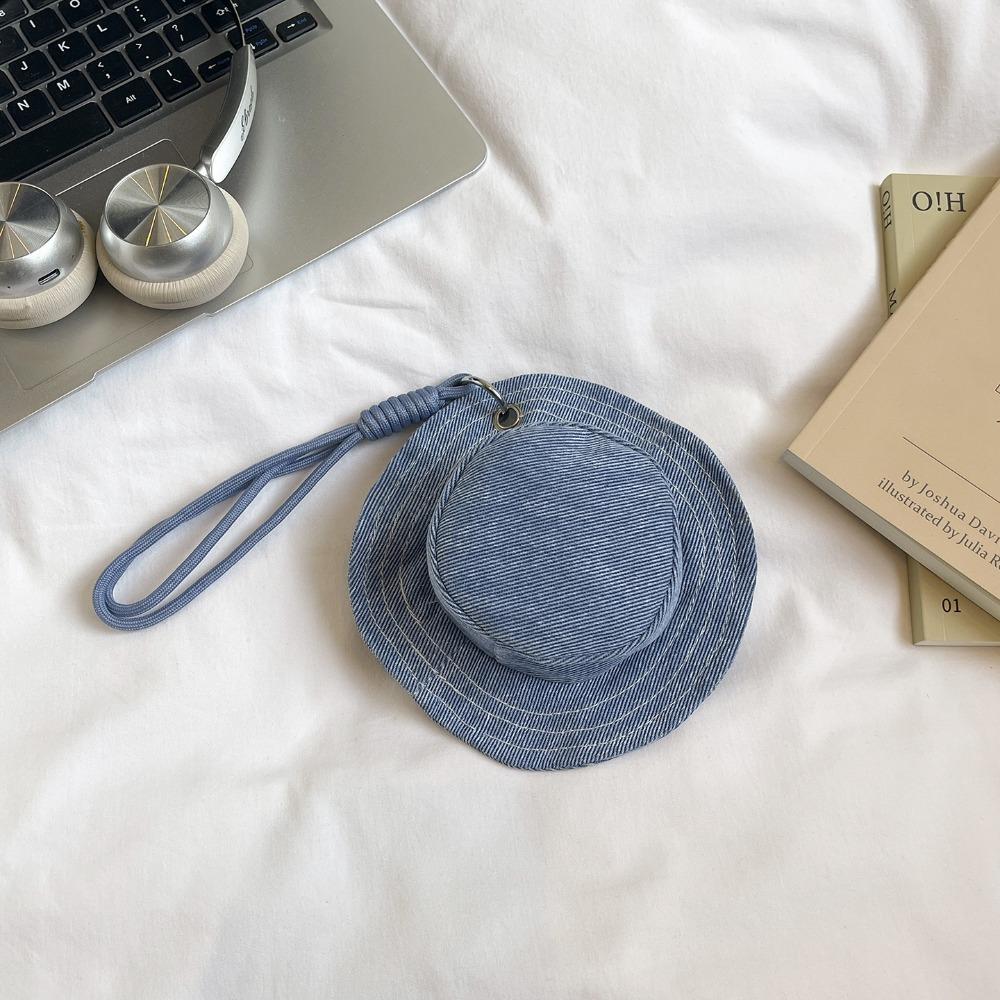 

Round Mini Bucket Hat Coin Purse Cute Denim Small Wallet Portable Bag Pendant Girl Style 1