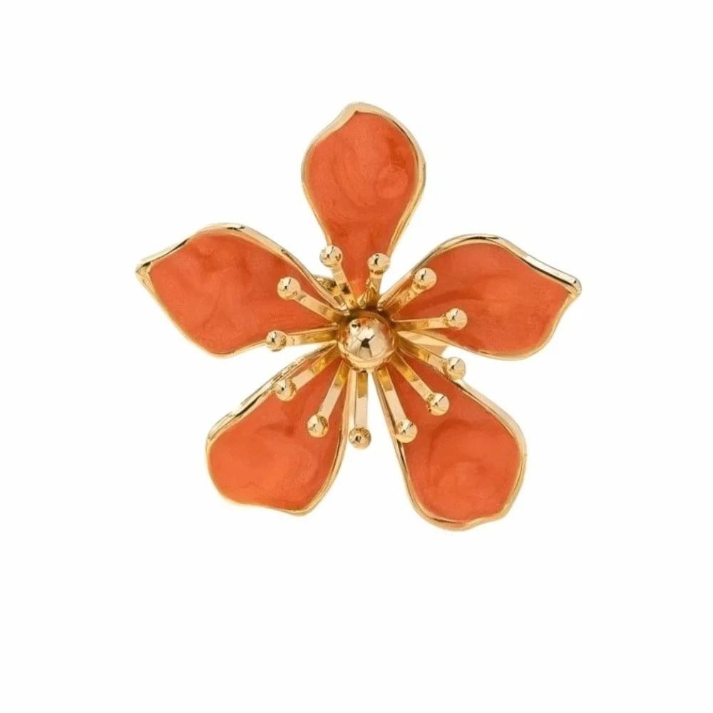 Grote Bloemenring Metaal Bloemblaadje Banket Luxe Emaille Bruidsring Verfijnd Temperament Ring met Brede Opening Sieraden Cadeau