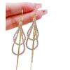 Exquisite Double-layer Water Drop Long Fringe Earrings Simple And Fashionable Ear Jewelry With Unique Design High-end Feeling And Face Slimming