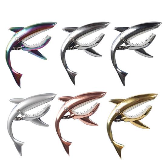 Metal Shark Guitar Capo Heavy Duty Zinc Alloy Universal Ukulele Acoustic Classical Folk Electric Guitar Tuner Clip Music Instruments