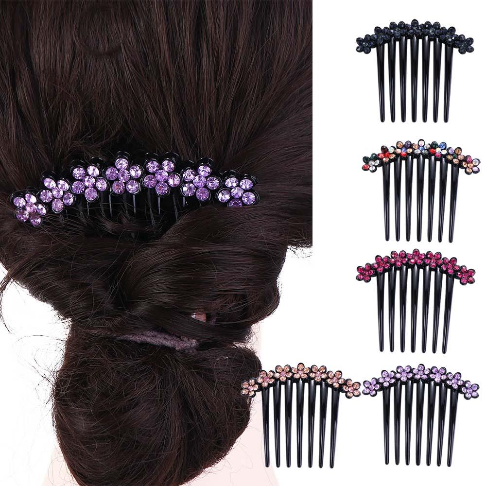 Rhinestones Ponytail Holder Women Hair Comb Mother Headwear Korean Barrettes Crystal Hair Clips