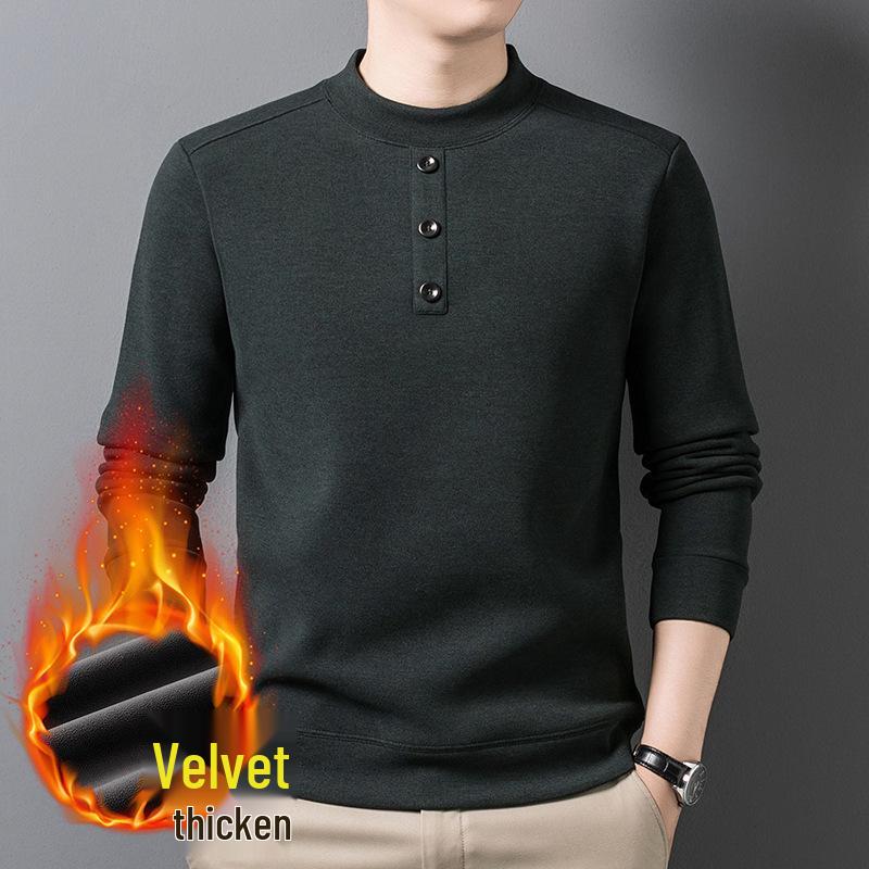 Men s Mid-Age Long-Sleeve Round Neck Loose Fit Sweatshirt, Spring & Autumn 2025 Collection XXXL