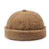 Rolled Edge Docker Cap Solid Color Beanie Hat Simple Brimless Hat  Autumn