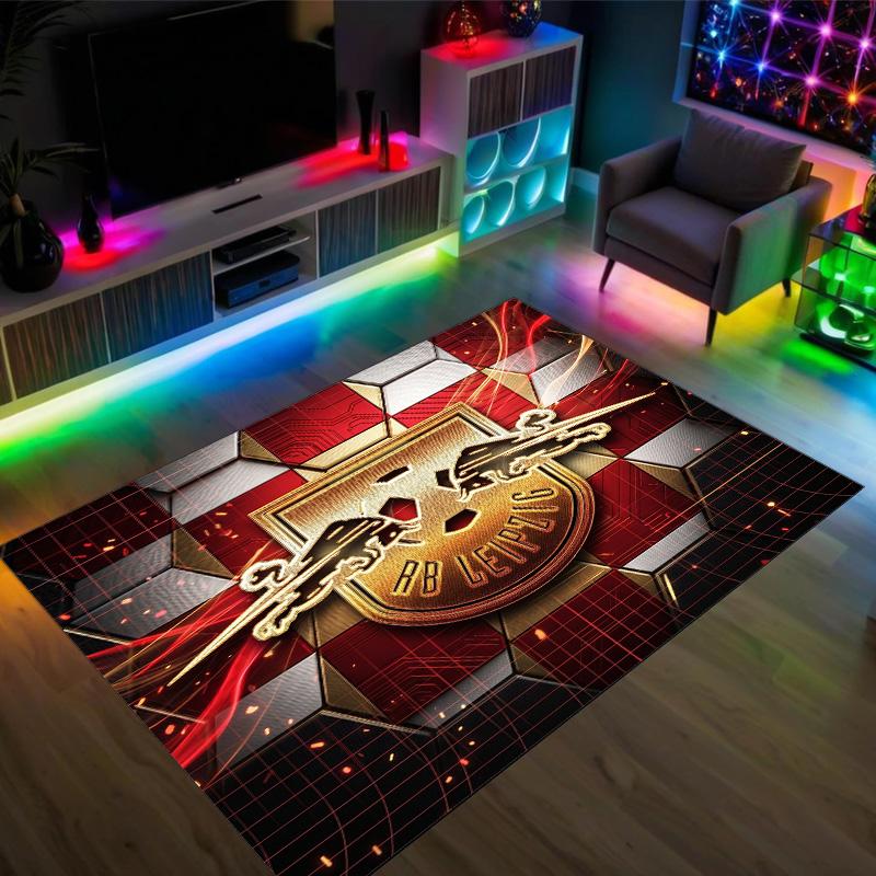 RB Leipzig Football Design Crystal Velvet Carpet Cozy Non?Slip Printed Rug For Bedroom Living Room Entrance