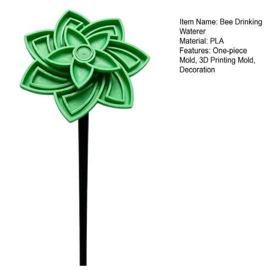 Yousheng 3D Printed Flower Bee Waterer, Garden Stake, Bee Drinking Fountain Outdoor Decor, Open Anti-Drowning Trough, 2-in-1 Ornament To Attract