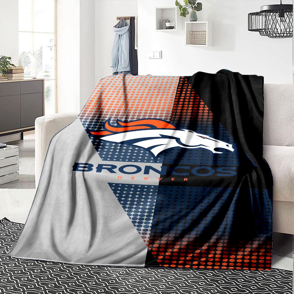 Denver Broncos Print Flannel Blanket High Quality Warm Comfortable Cover for All Seasons Perfect for Gifts Home Decor