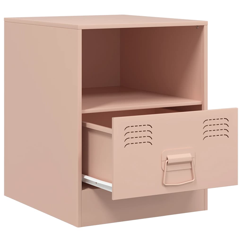 Nightstands 2 Pcs. Pink 34.5 X 39 X 44 Cm Steel