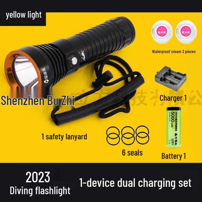 Ultra-Bright Waterproof Diving Flashlight with Long Battery Life