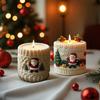 Santa Claus Scented Candls Silicone Mold DIY Knitted Geometry Pillar Plaster Resin Making Tool Handmade Christmas Decor Souvenir
