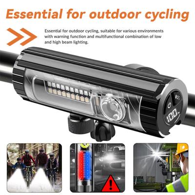 USB Rechargeable Bike Headlight Super Bright Aluminum Alloy Bicycle Front Light with Multiple Modes Waterproof Bike Light for Night Cycling