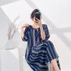 1011 new cotton silk nightdress women's spring thin high-end sweet wind printing knee-length skirt can be worn outside