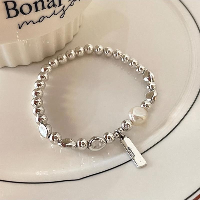 VENTFILLE Bracelet en argent sterling 925 avec perles et nœuds en bambou pour femme et fille, bijoux coréens simples, cadeau d'anniversaire, livraison directe