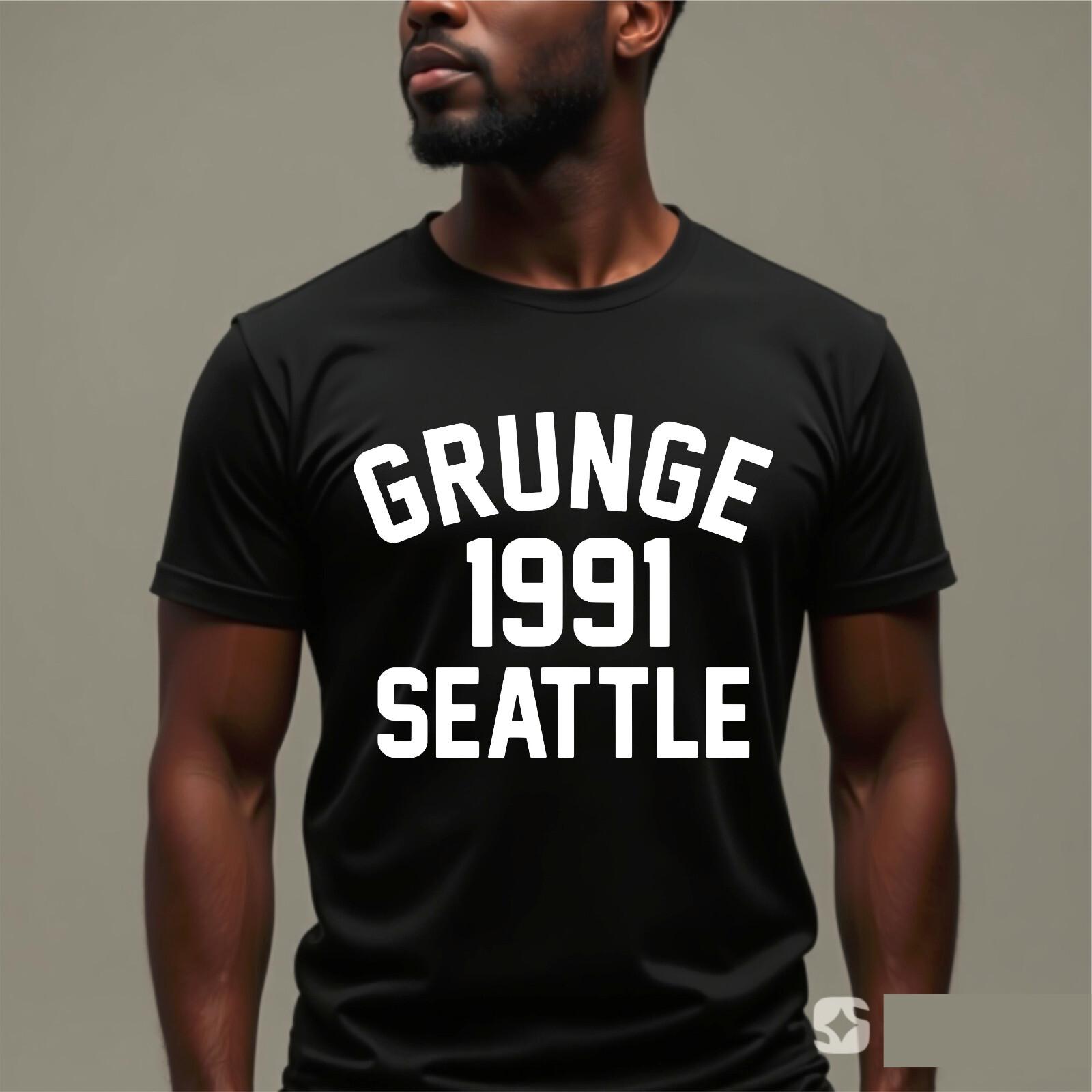 Grunge 1991 Seattle Funny Music Band Rock Cotton Mens Gift T-Shirt XL
