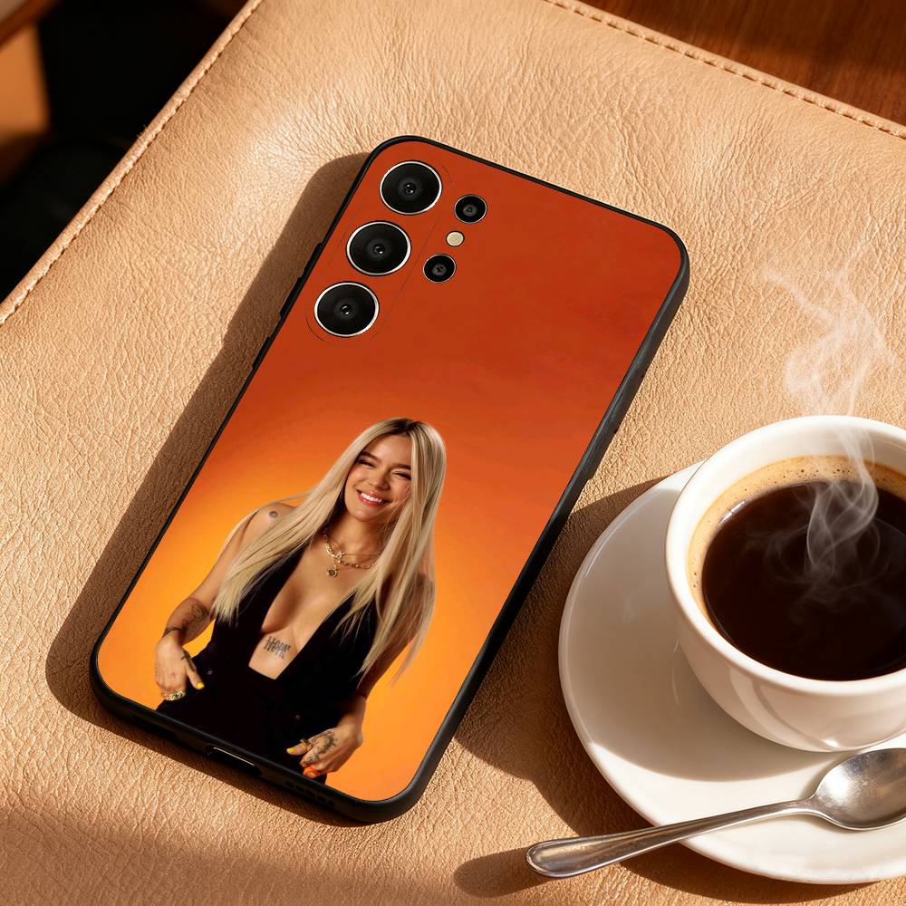 Singer K-Karol G Amargura Phone Case For Samsung S26,S25,24,23,22,30,21,10,9,Ultra,Plus,Lite,FE Soft Black Case Samsung S21Ultra