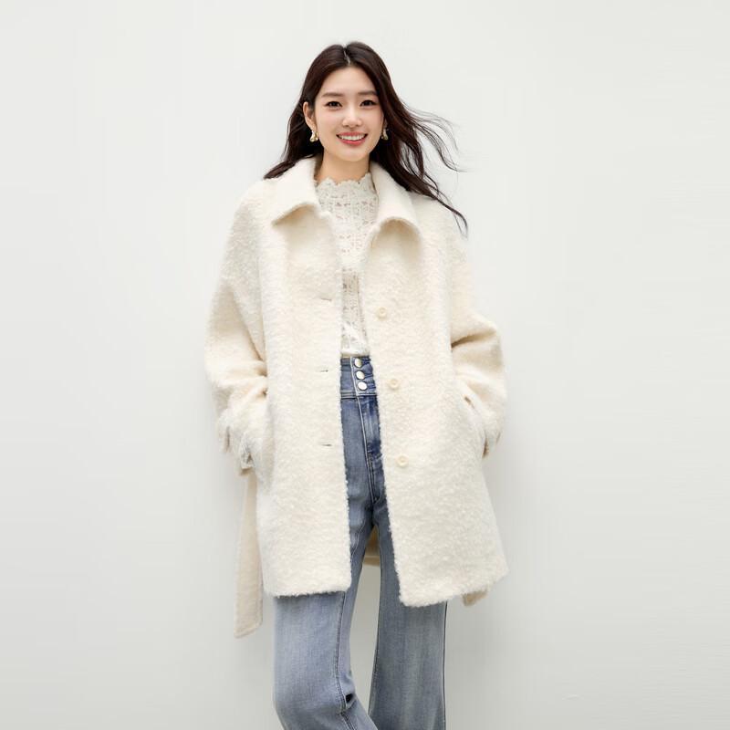 

Autumn Water Elegant Lapel Wool Blend Coat L