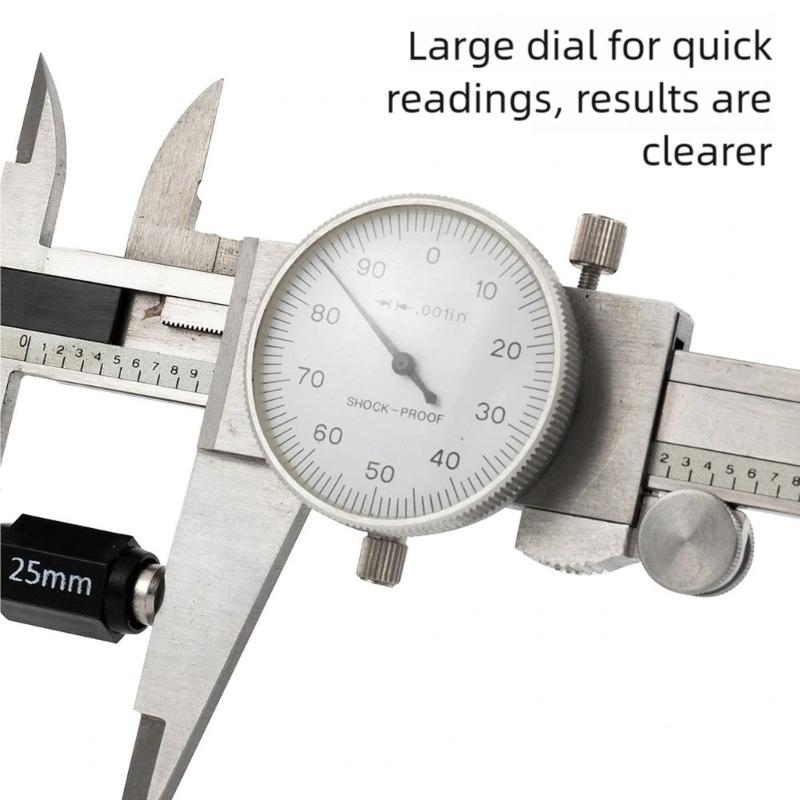 Professioneller Edelstahl-Messschieber 8 Zoll Klare Skala Nonius-Messschieber Industrielles Messinstrument