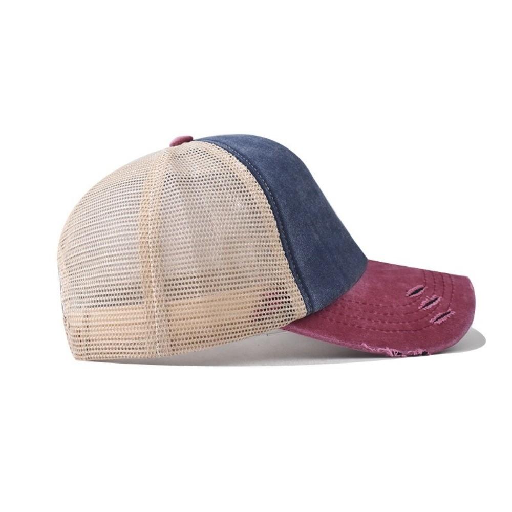 Breathable Baseball Cap Washed Cotton Snapback Hat Summer Mesh Sun Hat