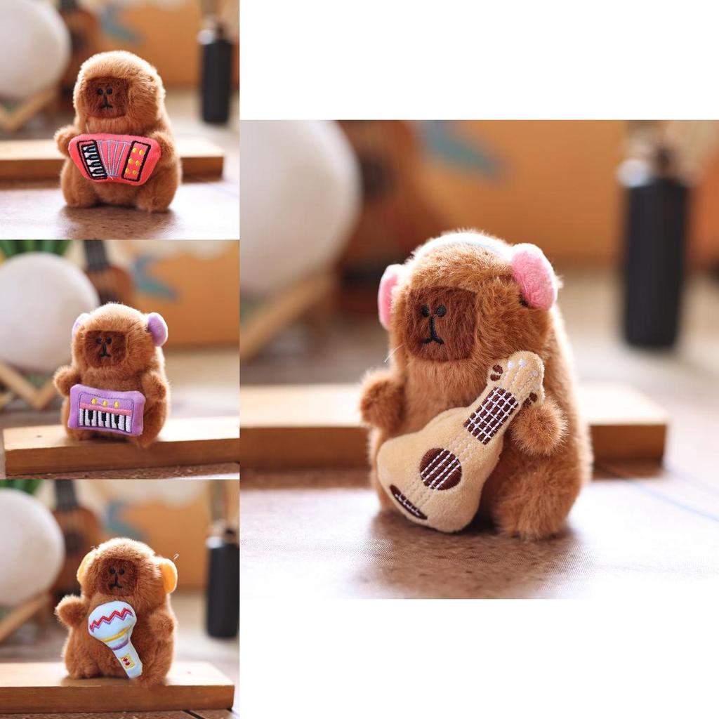 Plush Capybara Keychain With Music Design For Kids And Teens