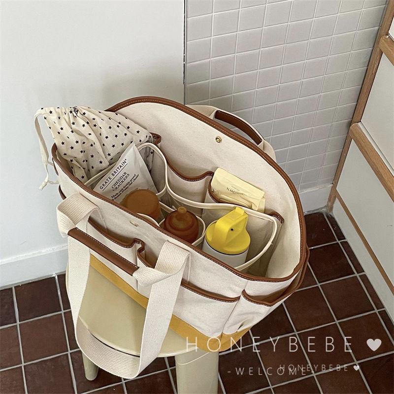 

Large Capacity Korean Canvas Casual Mummy Outing Handbag