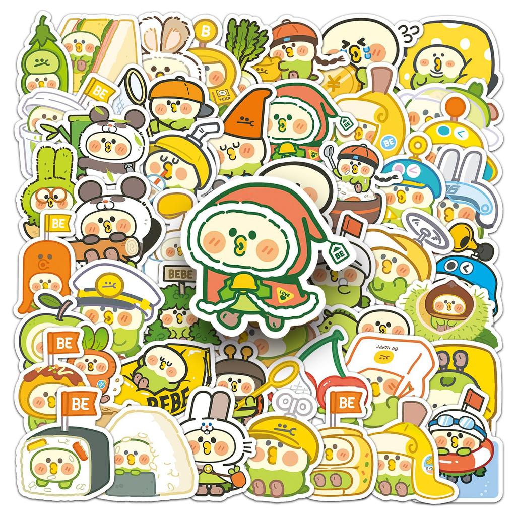 50 Little Parrot Stickers Personalized Cartoon Cute Decorative Mobile Phone Suitcase Gulka Hand Account Stickers