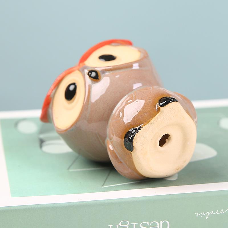 Cute Owl Ceramic Planter for Succulents: Flower/Bonsai Thumb Pot Ornament