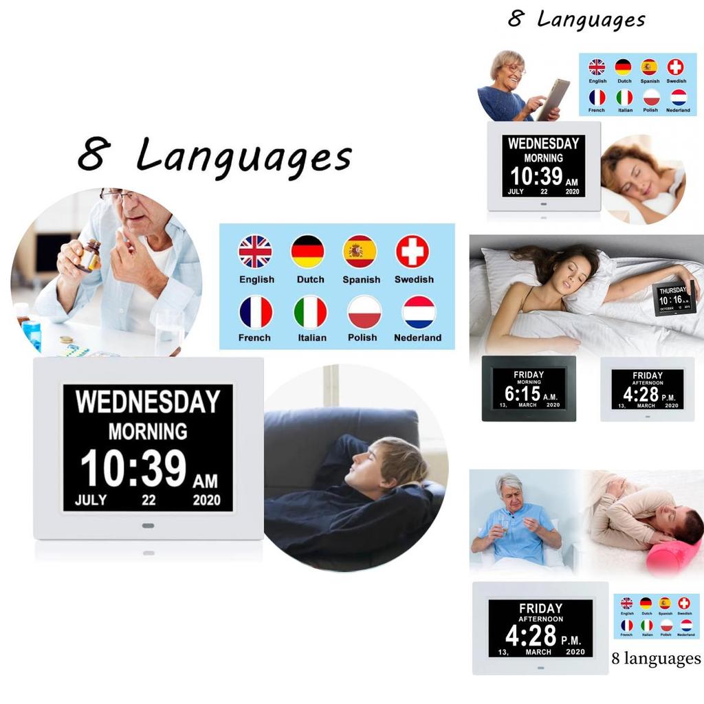 7 Inch Electronic Smart Pill Reminder Clock For Elderly With Alarm And Music Playback Options