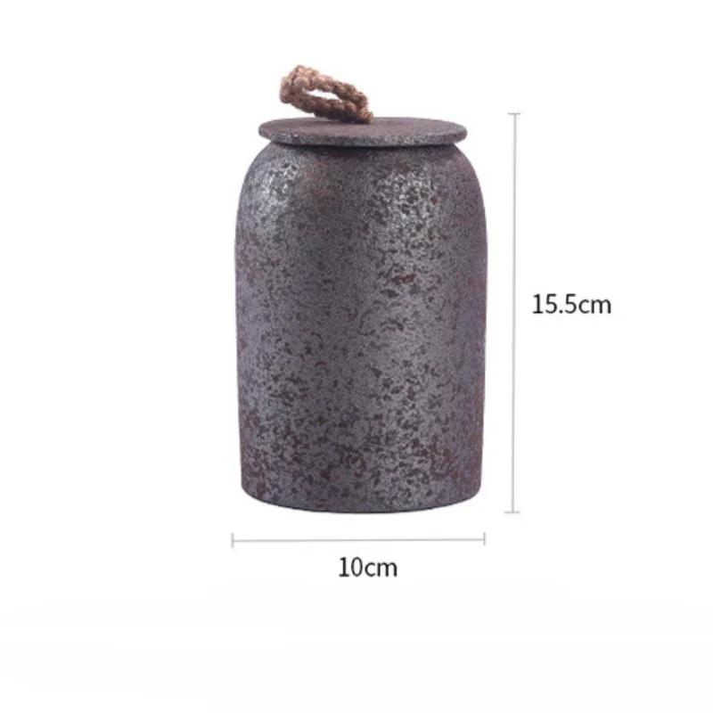 

15.5X10X10CM Винтажная керамическая банка для чая Крупная герметичная банка Герметичный контейнер для сухофруктов/конфет/закусок Большая керамическая банка с крышкой