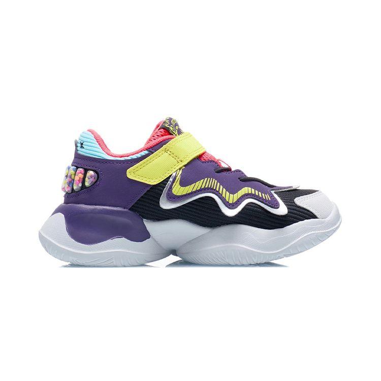 Li Ning Kids Non-Slip Wear-Resistant Low-Top Running Shoes Kids Running Shoes Purple YKNR090-5
