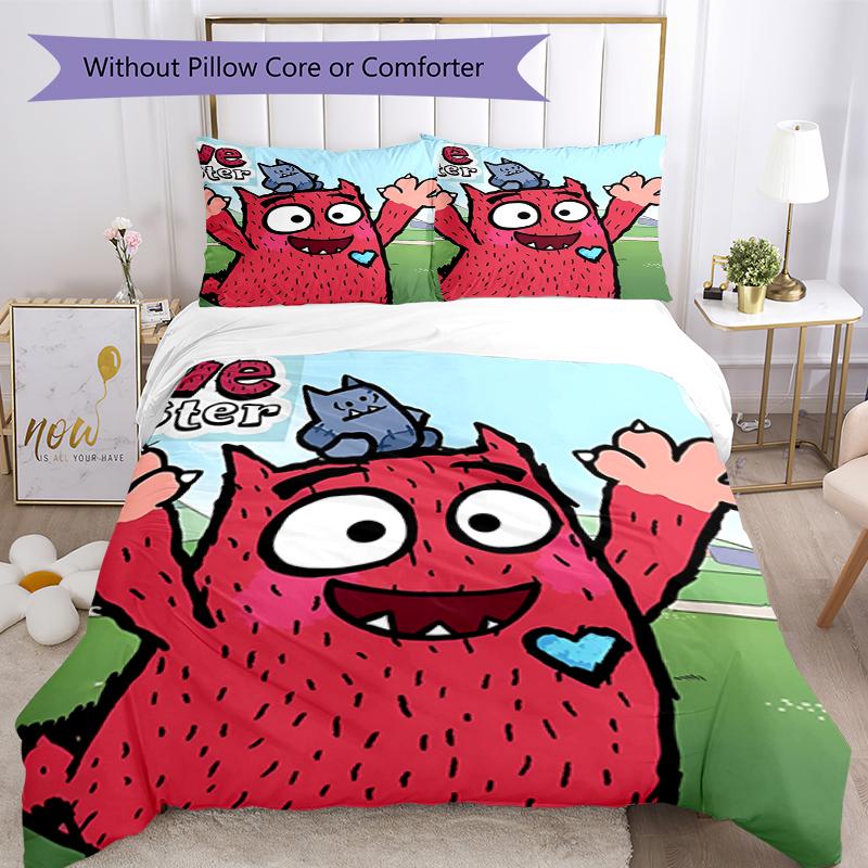 Ensemble de literie 3 pièces Little My Housse de couette Fermeture Comprend 1 housse de couette et 2 taies d'oreiller, Doux et confortable pour toutes les saisons.