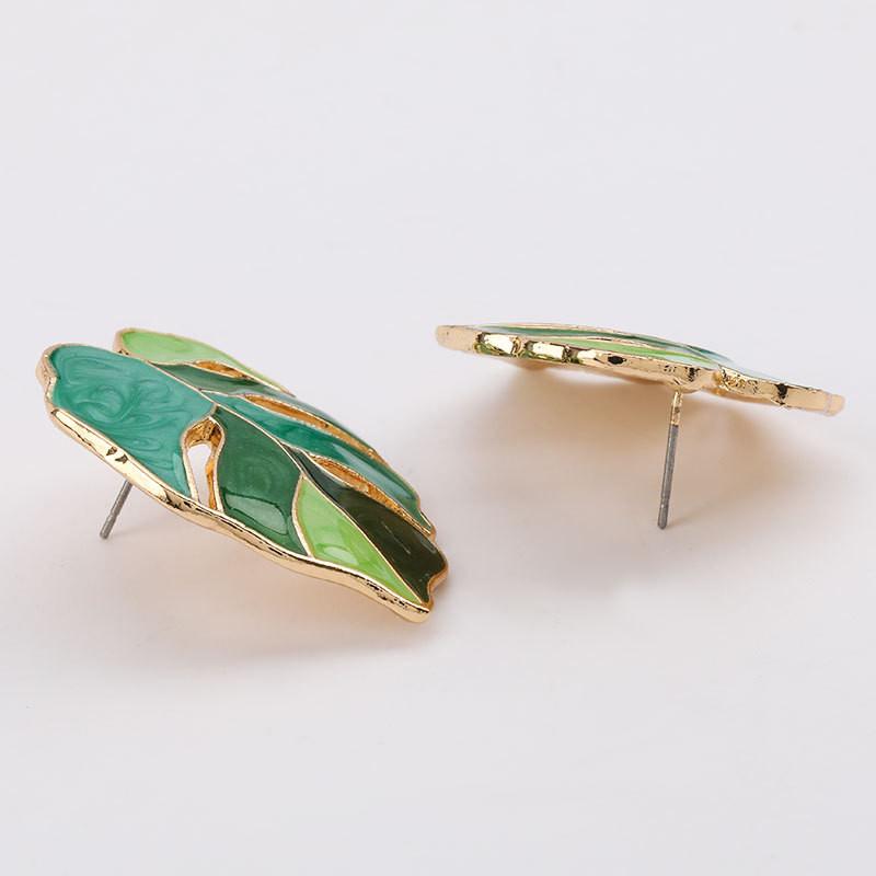 Trending Hollow Leaf Stud Earring Fashion Party Exaggerate Minimalist Earrings Jewelry For Woman Gifts New