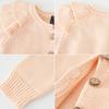 Cute Doll Children's Knitted Cardigan Spring and Autumn New Girls Sweater Stylish Coat