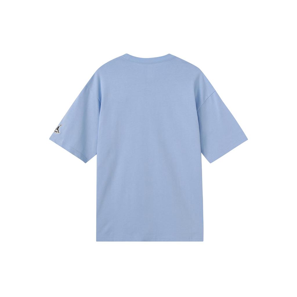 Jordan T Shirts Men's Blue Crew Neck Moderate Straight Fit DA9890-469