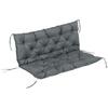 Garden Bench Cushion, 2 Seater Swing Chair Cushion, Seat Pad with Ties for Indoor and Outdoor Use, 110 X 120 Cm, Dark Grey