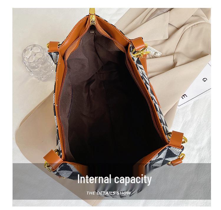High-Capacity Retro Plaid Tote Bag - Casual European & American Style Handbag for Work & Commute