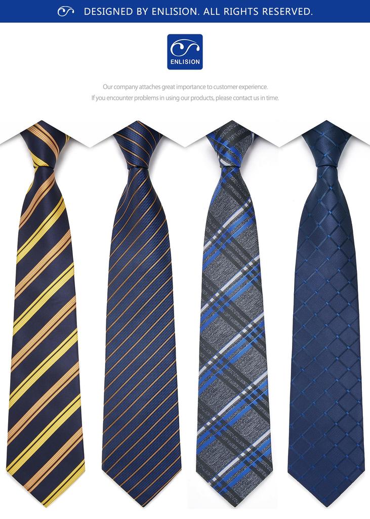 [Enlision] Men's Business Ties, Set of 4, Silk, Washable, for Interviews, Job Hunting, Recruitment, Entrance Ceremonies, Graduation Ceremonies, Coming