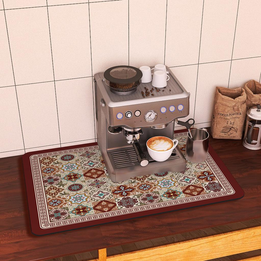 Coffee Machine Mat Waterproof Kitchen Dish Drying Mats Placemat Quick Dry Drain Pad Tableware Non-slip Draining Kitchen Rug