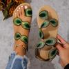 Embroidered Faux Flower Fashion Sandals Flat Plus Summer Outdoor Beach Shoes Travel Mom Shoes