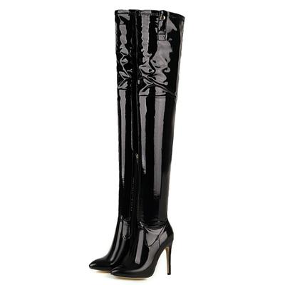 Elastic Over the Knee High Boots Women Fashion Thigh High Boots Winter Tall Black White Red Fetish Long Shoes Large Size 46 48