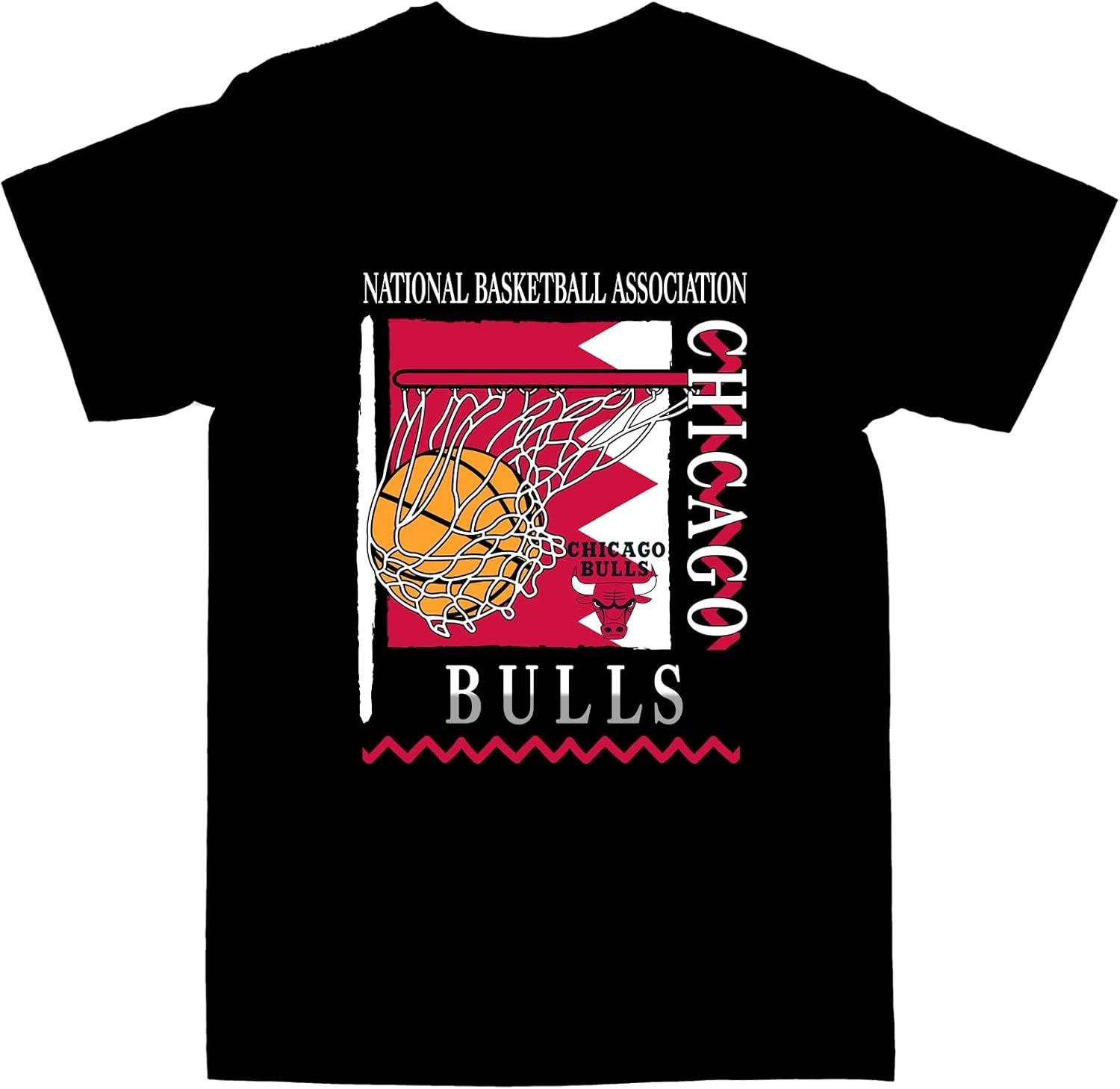 Черная футболка NBA Chicago Bulls с зигзагом S