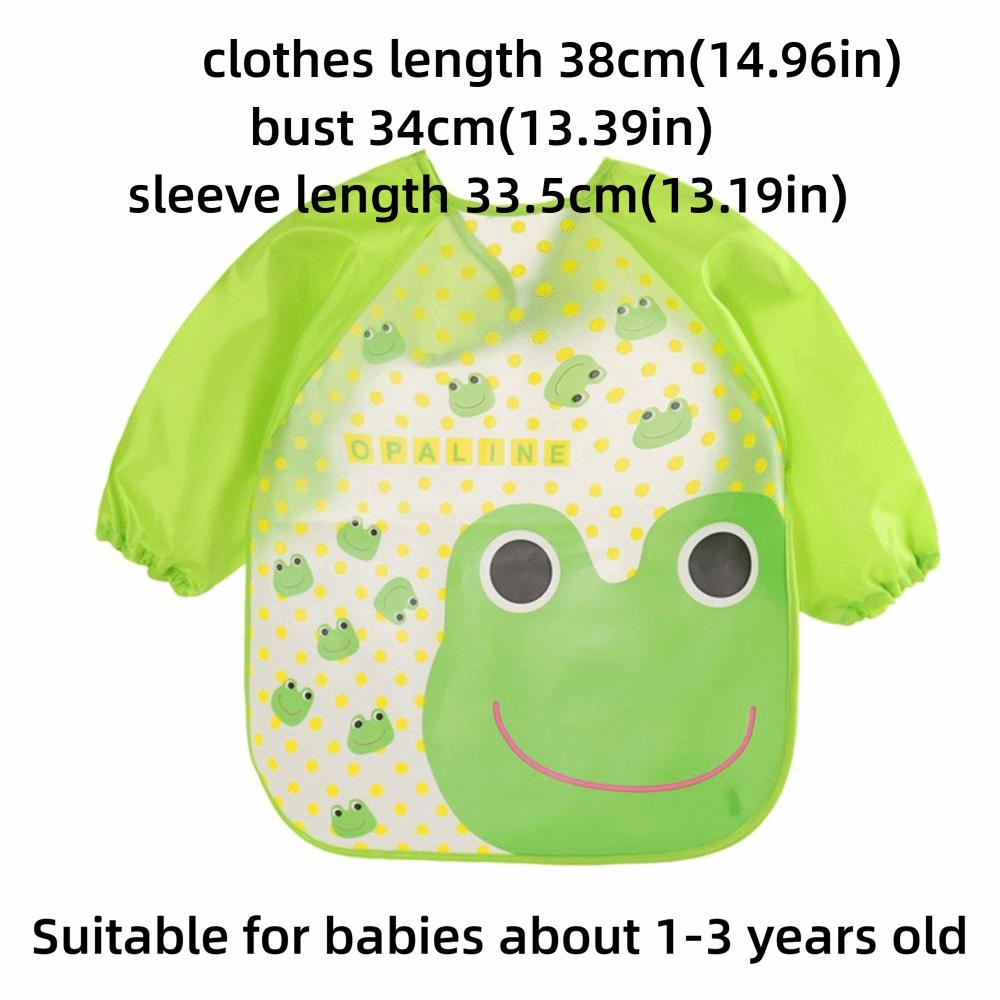 Waterproof Long Sleeve Strap Coat Cartoon Pattern Dirt Proof Feeding Burp Cloths  Baby Eating