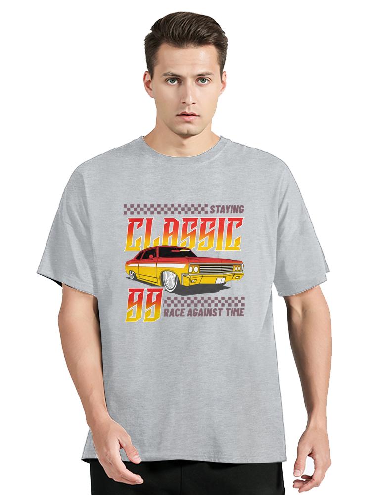 Klassisch bleiben 99 Wettlauf gegen die Zeit Herrenbekleidung Muscle Car Oversized T-Shirt Vintage Enthusiast Fitness T-Shirt Baumwoll-T-Shirt